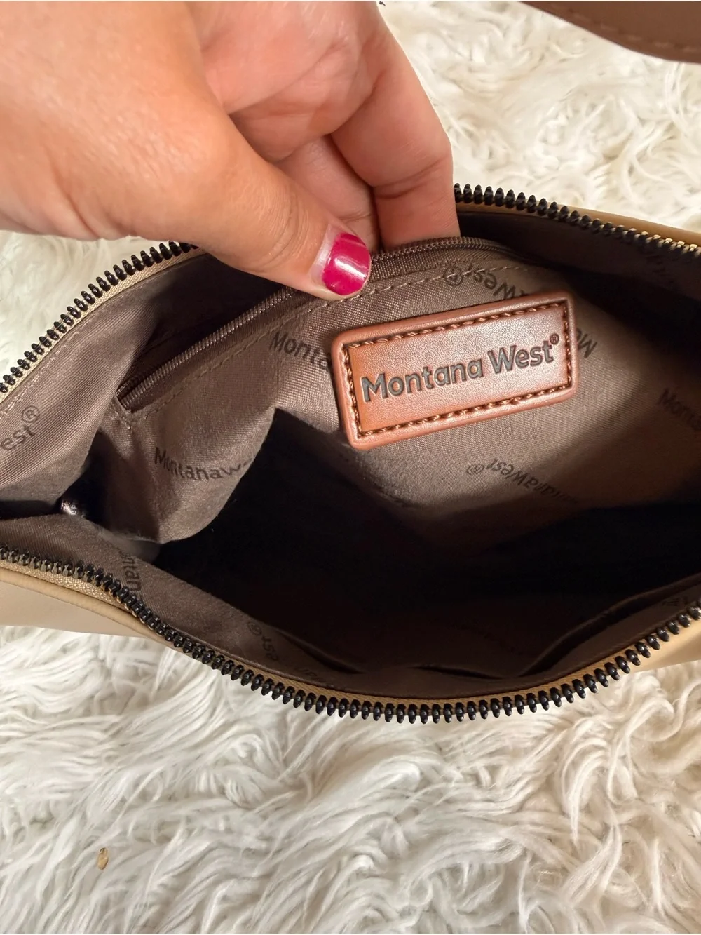 Montana West Beige Women's Shoulder Bag by